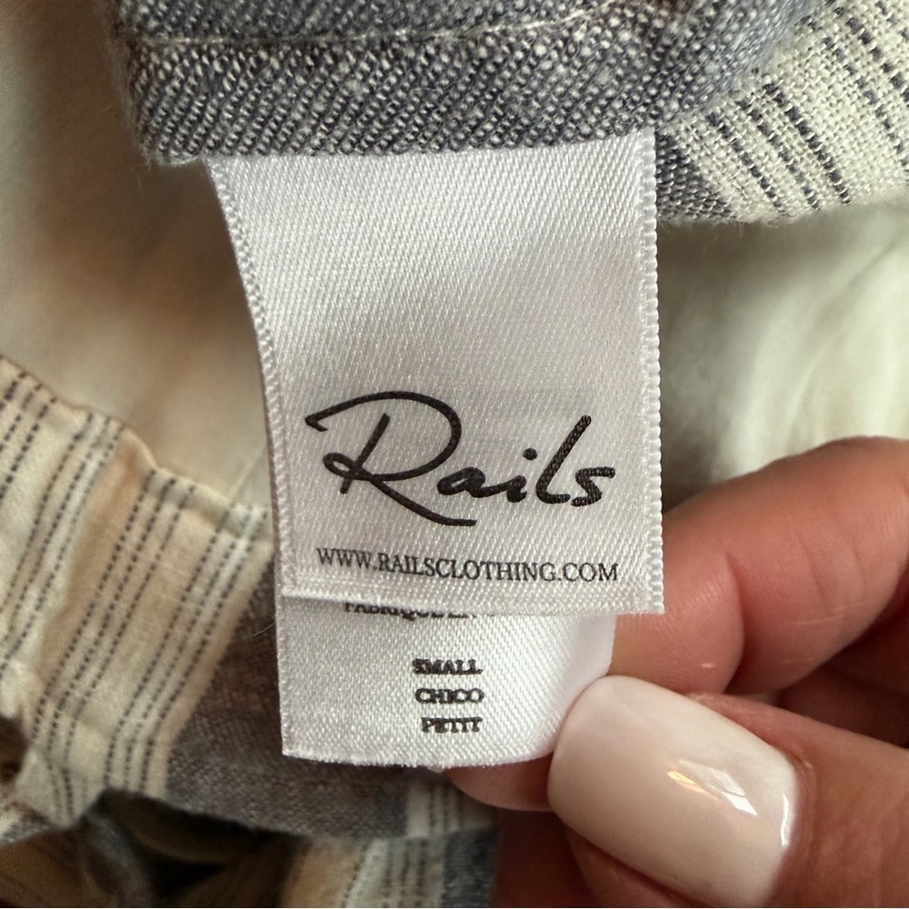 Rails Harper Laguna Stripe Linen Blend Jumpsuit Romper Belted Pockets Small NWT - Picture 6 of 12